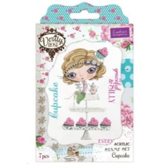 Crafter's Companion - Stamp + Emboss Folder Girl with Cupcake NWOT - Picture 2 of 8